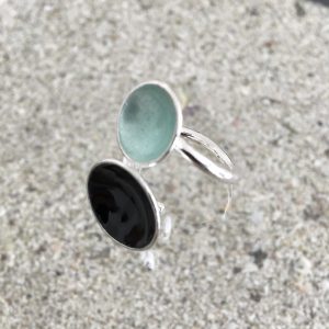 Dots Twinring Black & Turquoise